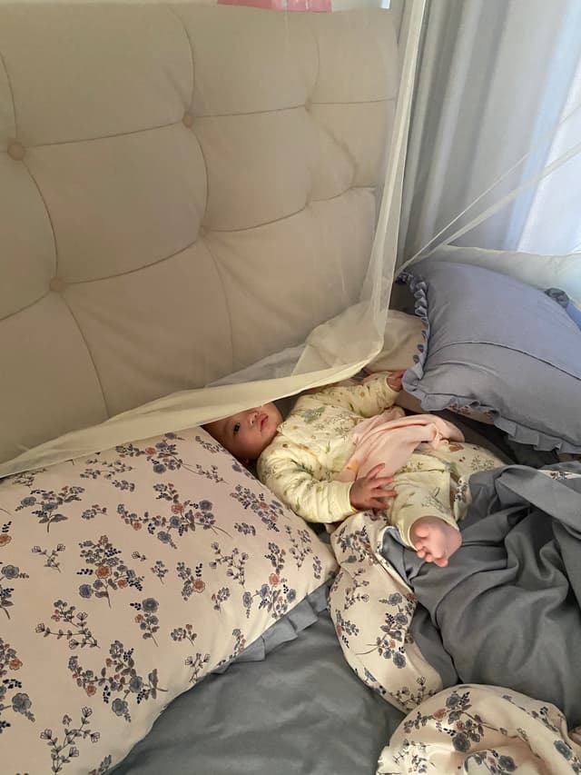 醒来妈妈不在，蚊帐都要扯坏了